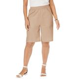 Plus Size Women's Linen Short by Jessica London in New Khaki (Size 26 W)