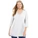 Plus Size Women's Perfect Three-Quarter Sleeve Shirred V-Neck Tee by Woman Within in White (Size 30/32) Shirt
