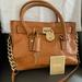 Michael Kors Bags | Hpmichael Kors Brown Gold Hamilton Leather Tote Bag | Color: Brown/Gold | Size: Medium