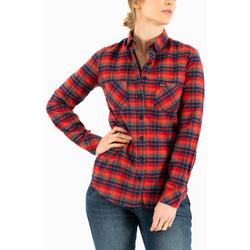 Rokker Albany Ladies Shirt, red-blue, Size XL for Women