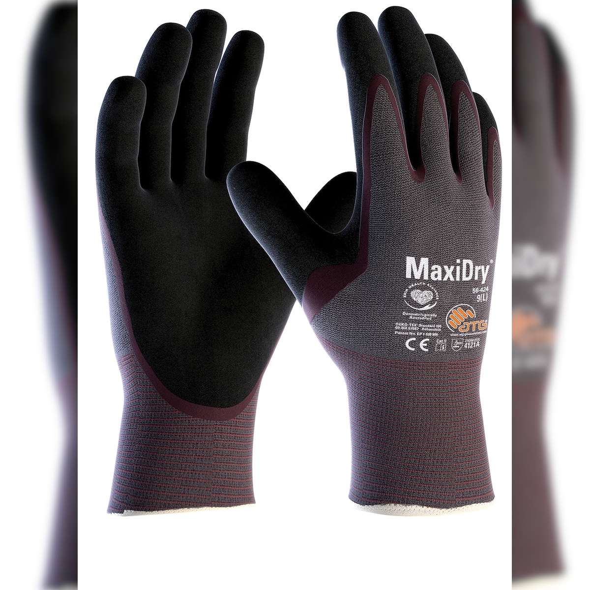 12 Paar Nitril-Handschuhe, `MaxiDry®`, handflächenbeschichtet, ölbeständig - Größe 10 (XL) Image