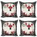 East Urban Home Ambesonne Lantern Decorative Throw Pillow Case Pack Of 4, Lanterns w/ Japanese Sakura Cherry Blossom Trees Round Ornate Graphic | Wayfair