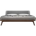 AllModern Bentlee Platform Bed Wood & /Upholstered/Wool in White/Brown | 36 H x 80 W x 84 D in | Wayfair DE-SKA-014637-K-WAL