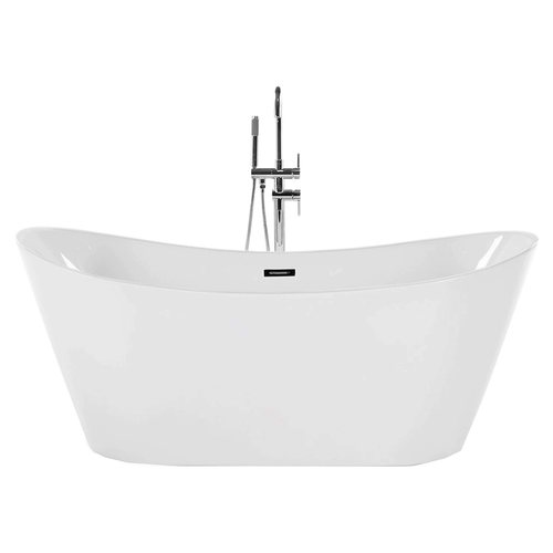 Freistehende Badewanne Weiß 160 x 76 cm Sanitäracryl Oval Modern