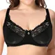 Soutien-gorge noir en dentelle pour femmes Lingerie Sexy broderie florale grande taille A B C D E