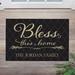 Arlmont & Co. Bless This Home Personalized Doormat On Durable 1/4" Thick Indoor Outdoor Low Profile Mat w/ Non Slip Rubber Backing Synthetics | Wayfair