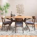 Wade Logan® Arbel 4 - Person Dining Set Wood/Upholstered in Brown | 30" H x 59" L x 35" W | Wayfair 1ECDACE736BF4B0E9B1CF20B456A2628