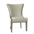 Hekman Christine Wingback Arm Chair Wood/Upholstered in Gray/Brown | 40 H x 28.5 W x 26.5 D in | Wayfair 72691540-093GDarkNickel