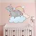 Zoomie Kids Unicorn On The Rainbow Wall Decal, Unicorn Sticker, Unicorn Decal Vinyl in Gray | 46 H x 50 W in | Wayfair