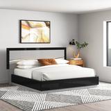 Wade Logan® Mcguinness Platform Bed Wood & Upholstered/Wood in Brown | 45.2 H x 90 W x 76 D in | Wayfair OREL1371 38353702