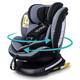 Reecle 360 Swivel Baby Car Seat with ISOFIX, Group 0+1/2/3 (0-36 kg), Approx. 0-12 Years (Black)