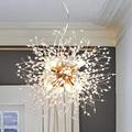 LynPon Modern Firework Chandeliers Gold Dandelion Pendant Light, 8 Lights G9 Alloy Fixtures, Crystals Chandelier Lighting Fixture for Living Room, Bedroom, Dining, Foyer, Hallway, Shop