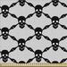 East Urban Home fab_50028_Gothic Fabric By The Yard, Halloween Horror Theme Spooky Skeleton Bones Dark Skulls Checkered Pattern | 36 W in | Wayfair