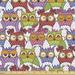 East Urban Home Owl Fabric By The Yard, Ornate Owl Crowd w/ Different Sights Polka Dots Like Matryoshka Dolls Fun Retro Theme | 58 W in | Wayfair