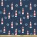 East Urban Home fab_51388_Ambesonne Lighthouse By The Yard, Abstract Helms Marine Navigation Towers Children Cartoon Style Pattern | Wayfair