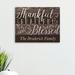 Trinx Thankful Grateful Blessed Uplifting - Wrapped Canvas Textual Art Print Canvas, Wood in Brown | 11 H x 14 W x 1 D in | Wayfair