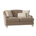 Birch Lane™ Sullivan 65" Charles of London Loveseat w/ Reversible Cushions Velvet/Polyester/Other Performance Fabrics in Blue/Brown | Wayfair