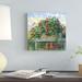 August Grove® Geranium Bench by Carol Rowan - Wrapped Canvas Painting Print Canvas | 12 H x 12 W x 1.25 D in | Wayfair