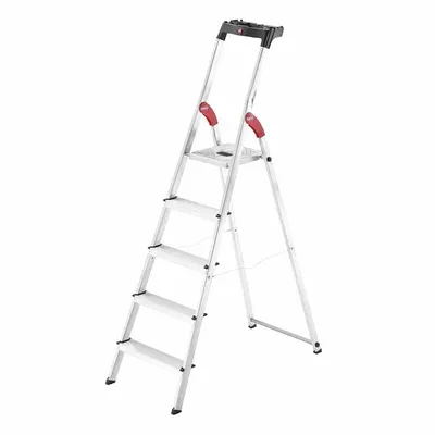 HAILO 5 Stufen L60 Alu-Sicherheits-Haushaltsleiter "L60 EasyClix" 5 Stufen Image