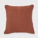 Chunkey Sweater Knit Pillow by Evergrace Home in Copper Brown (Size 20" X 20")