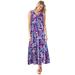 Plus Size Women's Sleeveless Crinkle A-Line Dress by Woman Within in Radiant Purple Floral (Size M)