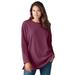 Plus Size Women's Sherpa Sweatshirt by Woman Within in Deep Claret (Size L)