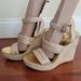 Michael Kors Shoes | Michael Kors Gold Espadrille Wedge Sandals | 7.5 | Color: Gold/Tan | Size: 7.5