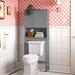 Winston Porter Caril Freestanding Over-the-Toilet Storage Manufactured Wood in Gray | 64.88 H x 27.4 W x 7.81 D in | Wayfair ANDV3269 45486002