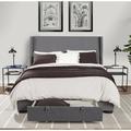 Hokku Designs Bryonhall Low Profile Storage Platform Bed Upholstered/Polyester | 16 H x 86.25 W x 90.5 D in | Wayfair