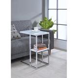 Orren Ellis Anginette Glass Top C Table End Table Glass in Gray | 24 H x 11.75 W x 18 D in | Wayfair 8EFAC8393A724C41B931606F1B71889B