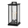 Hinkley Lighting Weymouth 20 Inch Tall 3 Light Outdoor Pier Lamp - 20017BK-LV