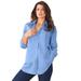 Plus Size Women's Long-Sleeve Kate Big Shirt by Roaman's in French Blue (Size 30 W) Button Down Shirt Blouse