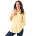 Plus Size Women's Long-Sleeve Kate Big Shirt by Roaman's in Banana (Size 20 W) Button Down Shirt Blouse