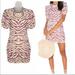Free People Dresses | Free People Stretch Knit Take Me Out Mini Dress L | Color: Cream/Pink | Size: L