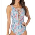 Lilly Pulitzer Swim | Lilly Pulitzer One Piece Swimsuit Size 0 | Color: Blue/Red | Size: 0