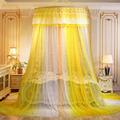 Princess Double Bed Canopy 1.5M Dome Mosquito Net Multicolor Gradient Multilayer Lace Hanging Bed Tent for Single to King Size Beds Ideal for Bedroom Decorative-Yellow