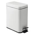 mDesign Pedal Bin — Waste Bin with Pedal, Lid and Plastic Bucket Insert Perfect for Bathroom, Kitchen, and Office — Metal Household Rubbish Bin with Ergonomic Design — Light Grey