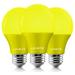 Luxrite A19 LED Yellow Light Bulbs 60W Equivalent Non-Dimmable UL Listed E26 Base Indoor Outdoor Holiday Event Home Lighting (3 Pack) | Wayfair