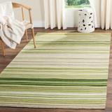 Green/White 84 x 0.25 in Area Rug - Ebern Designs Cruz Striped Handmade Tufted Green/Beige Area Rug Cotton/Wool | 84 W x 0.25 D in | Wayfair