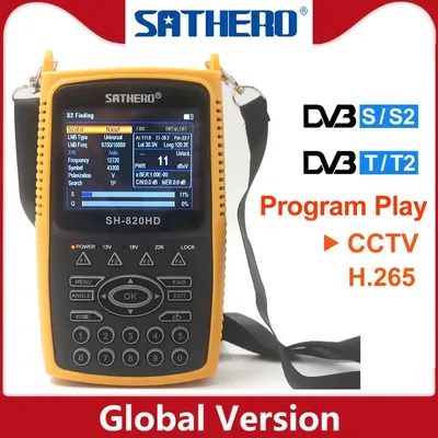 Sathero SH-820HD DVB-S2 & DVB-T2 ChlorDigital Signal Finder 3.5 pouces TFT LCD Support d'écran CCTV