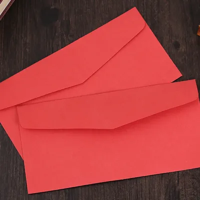 Enveloppes vierges vintage simples pour cartes d'invitation papier lettre rouge 22x11cm lot de