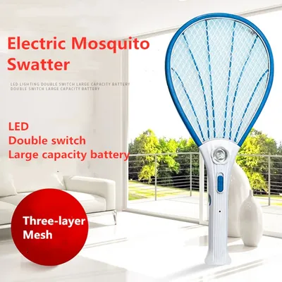 Raquette anti-moustiques électrique sans fil aste par LED piège à insectes domestique été