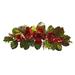 The Holiday Aisle® Christmas Magnolia Swag Silk in Green | 12 H x 36 W x 5 D in | Wayfair 2A7D97E57CAE40DCA9A4F3CCD1A4B91E