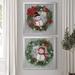 The Holiday Aisle® Mr. Snowman - 2 Piece Picture Frame Painting Print Set Canvas, Solid Wood in Black | 17.5 H x 35 W x 1.5 D in | Wayfair