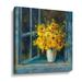 Charlton Home® Sunny Windowsill - Painting Print on Canvas Canvas, Faux Fur in Blue/Yellow | 24 H x 24 W x 2 D in | Wayfair