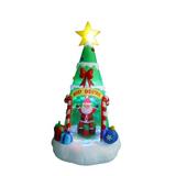 The Holiday Aisle® Christmas Tree w/ Santa Claus Inflatable Polyester in Green | 96 H x 57 W x 52 D in | Wayfair THDA5075 42693357