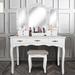 House of Hampton® Eclipse Vanity Set w/ Mirror Wood in White | 59 H x 42 W x 18.8 D in | Wayfair D9B92D71CD1646C08B9CEDCD014E8BBB