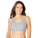 Plus Size Women's Cotton Back-Close Wireless Bra by Comfort Choice in Heather Grey (Size 38 B)