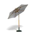 JATI Umbra 2.5m Tilting Wooden Garden Parasol with Cover (Grey) - Octagonal, Double-Pulley, 2-Part Pole