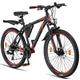 Licorne Bike Effect Premium Mountain Bike in 26 Inch Aluminium, Bicycle for Boys, Girls, Men and Women - 21 Speed Gears - Disc Brake Men's Bike - Black/Orange (2 x Disc Brakes)